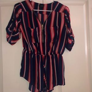 Red, white, blue shirt